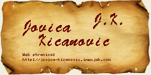 Jovica Kićanović vizit kartica